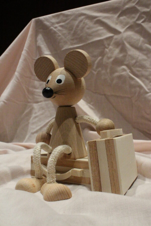 houten zitfiguur muis