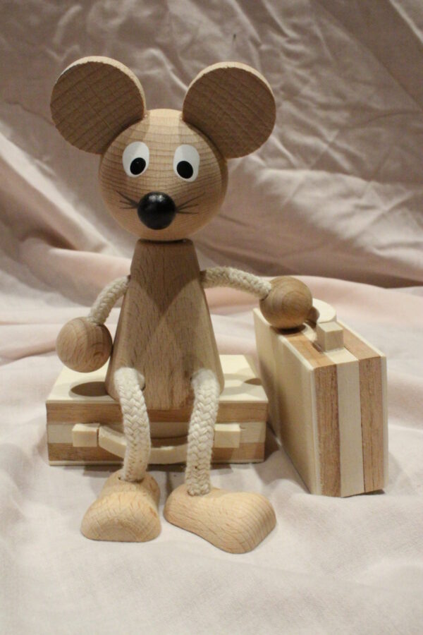 houten zitfiguur muis