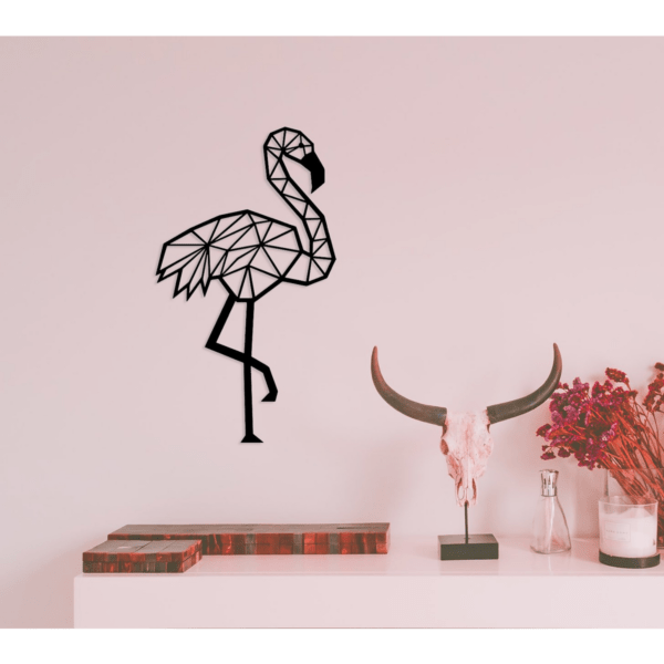 flamingo in geometrische stijl uitgezaagd