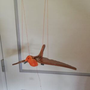 houten mobiel vogel mus